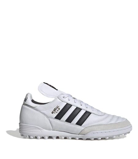 Mens Mundial Team Leather Flat Artificial Ground Football Boots White Black Adidas