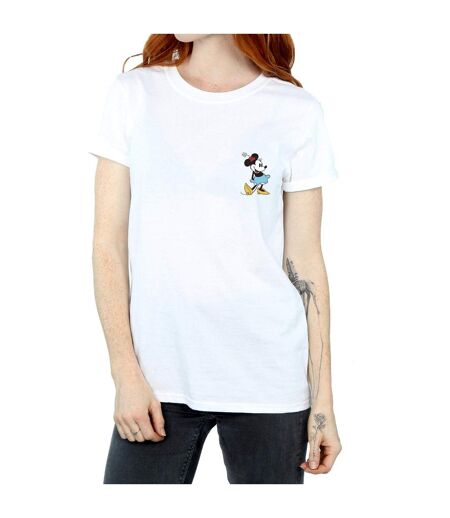 Disney Femme/Ladies Minnie Mouse Kick Chest Cotton Boyfriend T-Shirt (Blanc) - UTBI36511