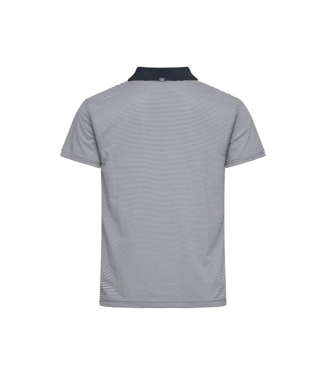 Mens Virtue Stripes Polo Shirt Dark Navy Cutter & Buck-2