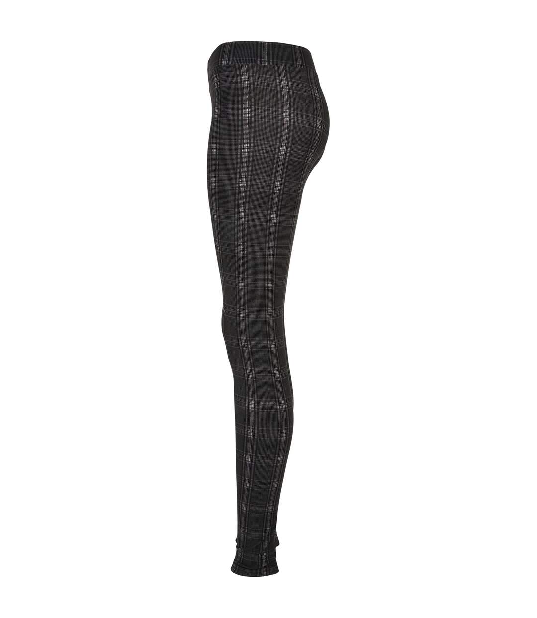 Womens/ladies Soft Checked Leggings Black Urban Classics-3