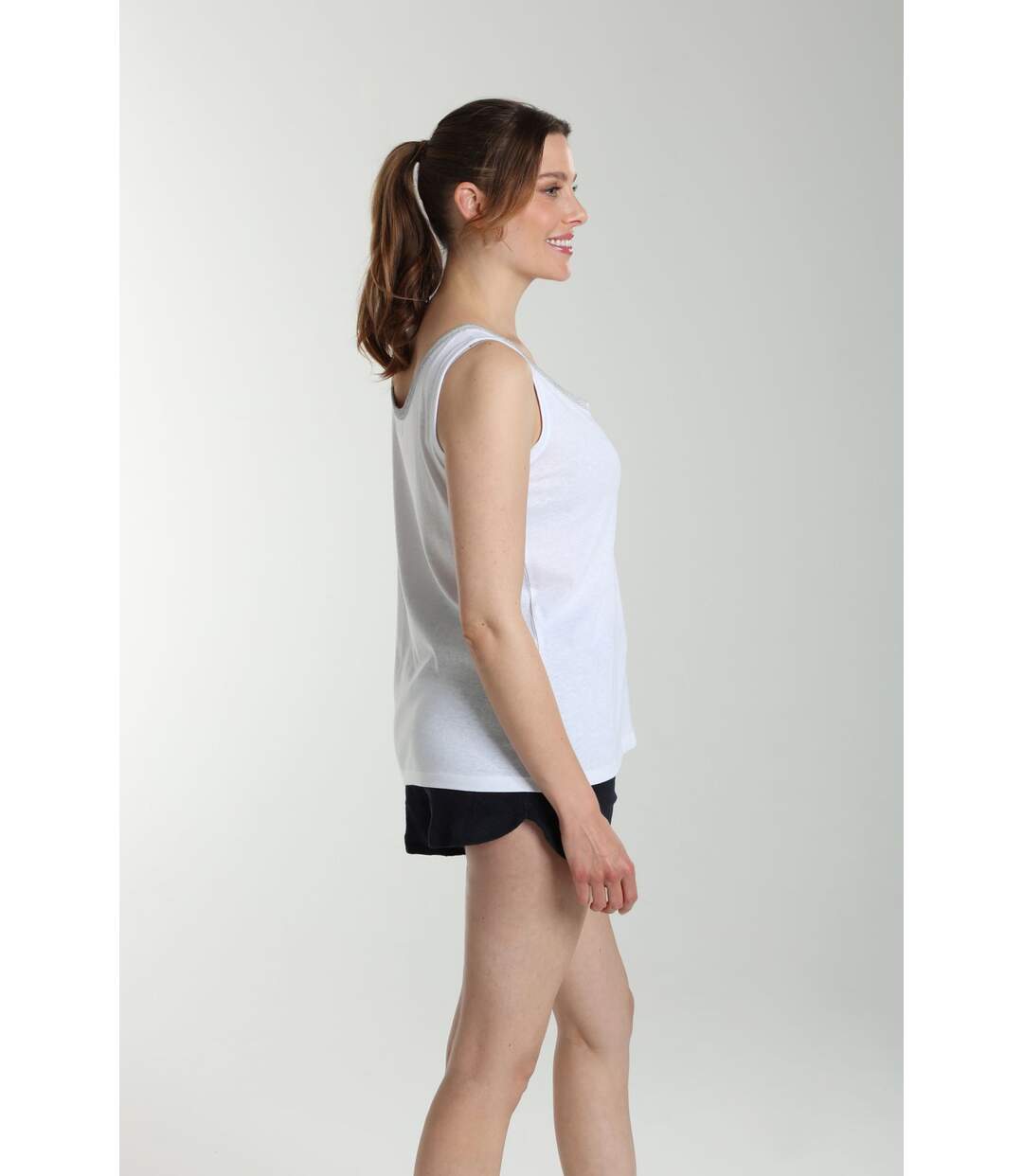 Debardeur Col Lurex Femme Deb Summer   Avec Col Rond | Gerard Pasquier-4