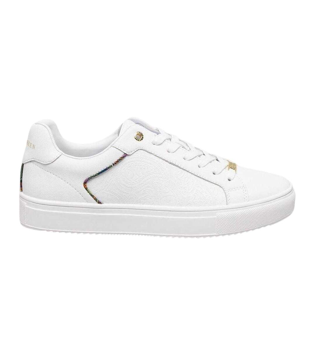 Mens Cali Multi Paisley Trainers White Pretty Green-1