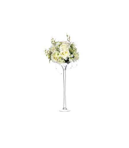 Composition Florale Rose 64cm Blanc