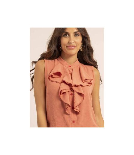 Chemise sans manches col jabot ODESSA - Dona X Lisa
