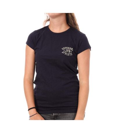 T-Shirt marine femme superdry athletic - l