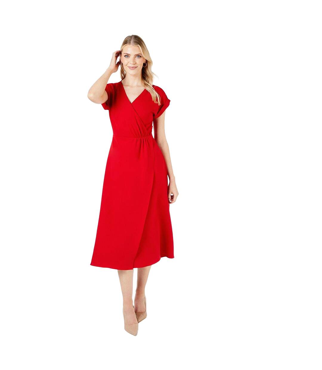 Womens/ladies twist wrap dress red Principles