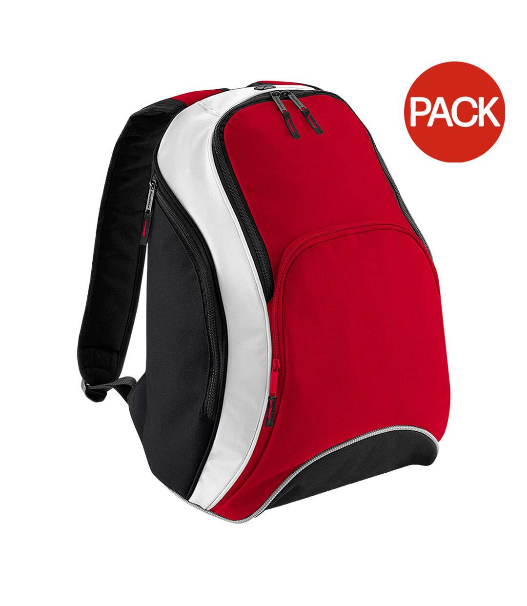 Lot de 2  Sac à dos 21 litres taille unique rouge/noir/blanc Bagbase-1