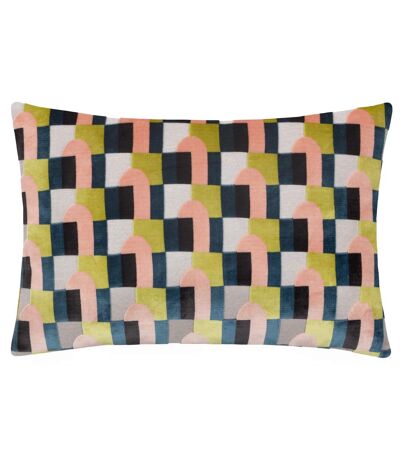 Keela geometric cushion cover 50cm x 35cm pink/avocado green Paoletti