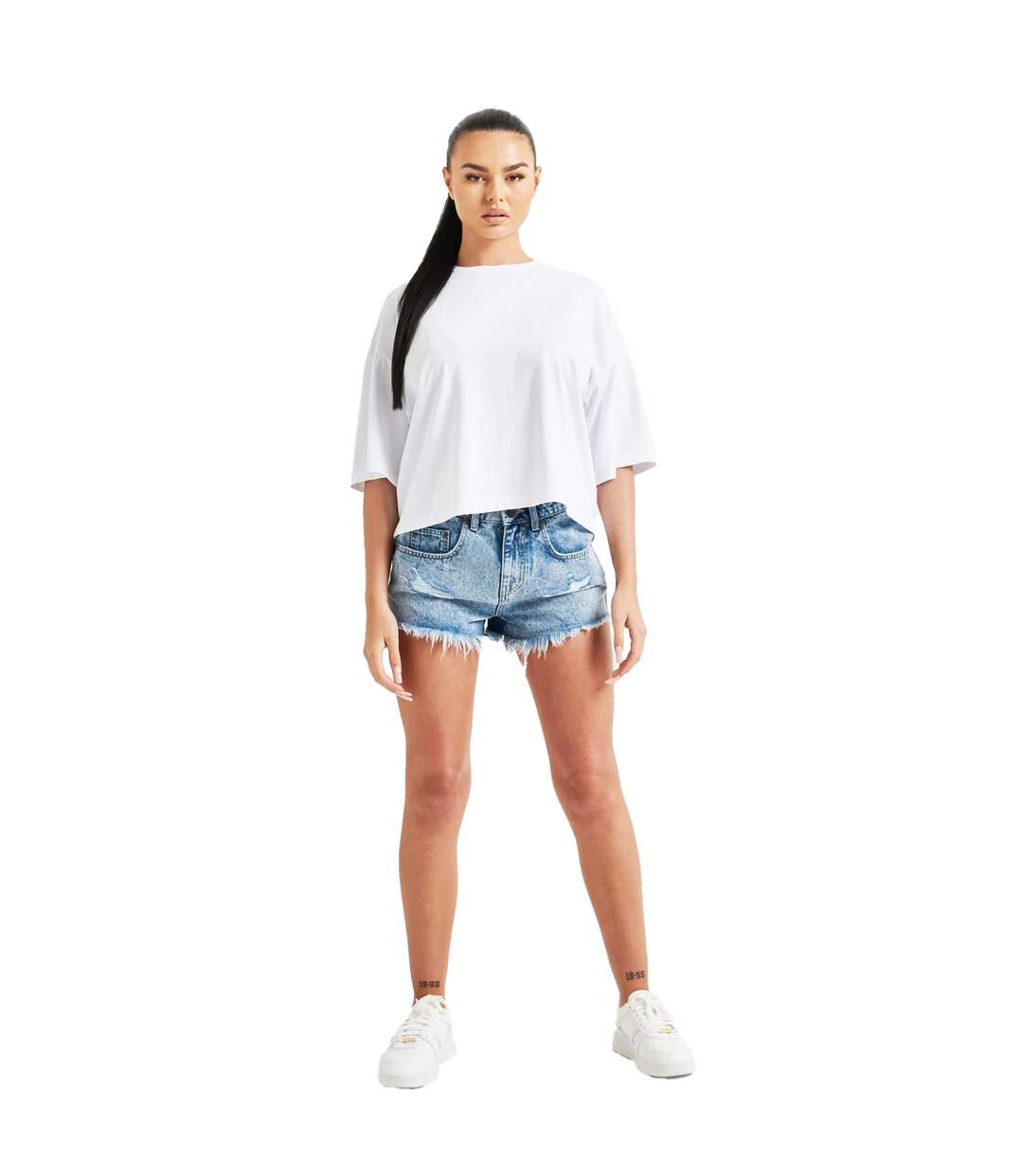 T-shirt court femme blanc SikSilk-1