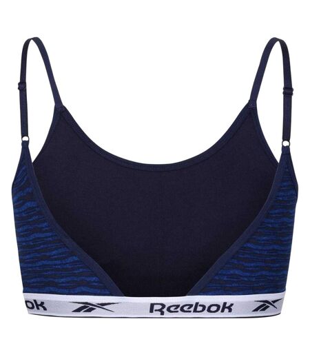 Womens/ladies Berry Zebra Print Bralette Blue Navy Reebok