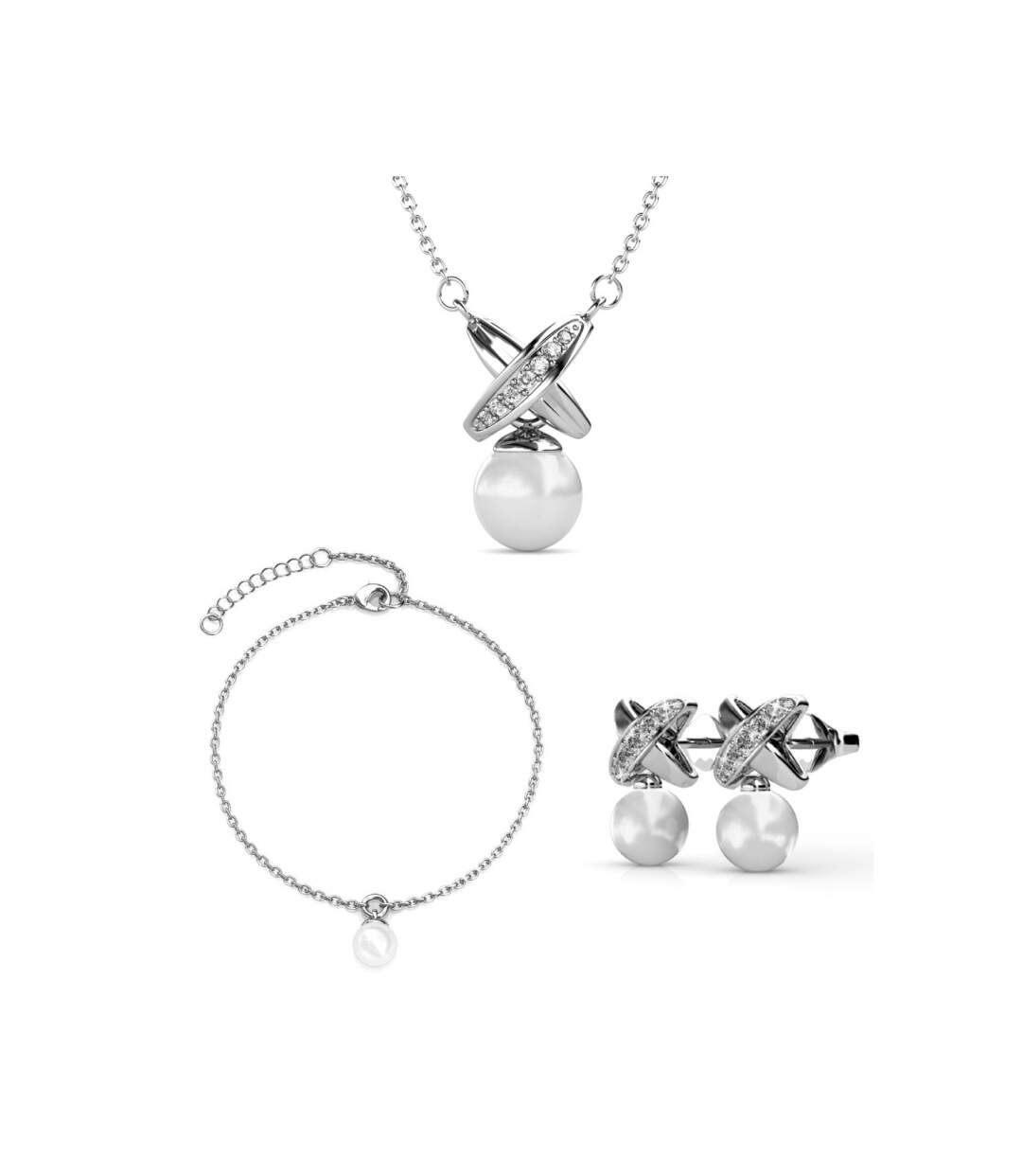 Parures Crystal Chris Pearl, Perle d’imitation, Cristal d'Autriche-1