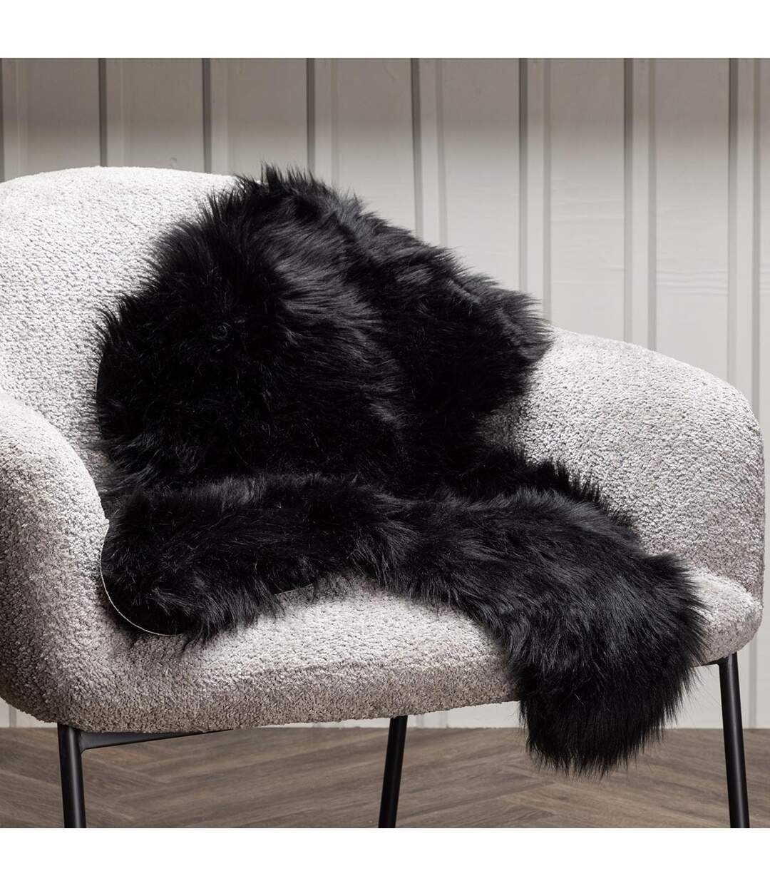 Tapis Imitation Fourrure Katy 60x90cm Noir-2