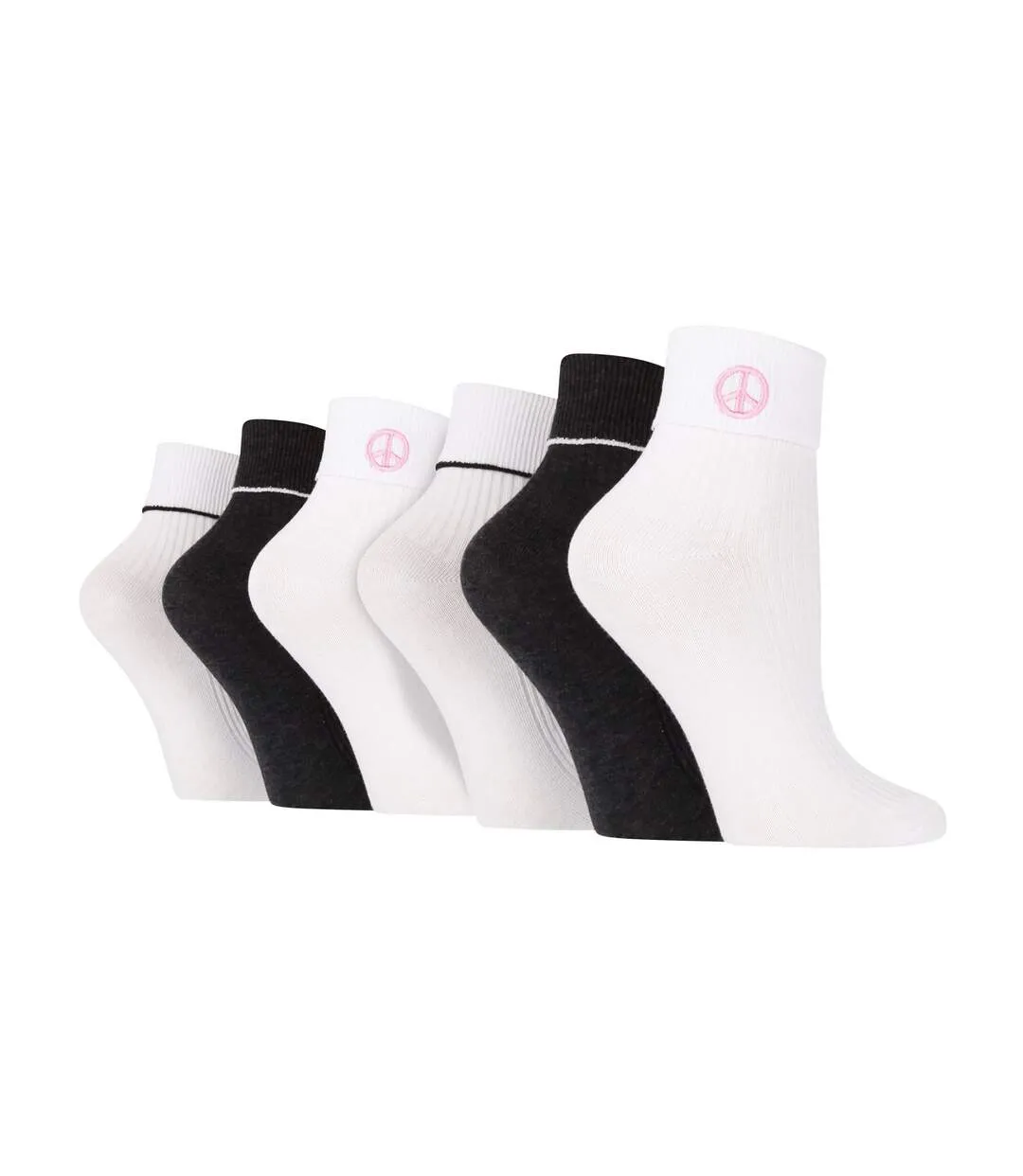 6 Pair Ladies Turn Over Lounge Socks-1