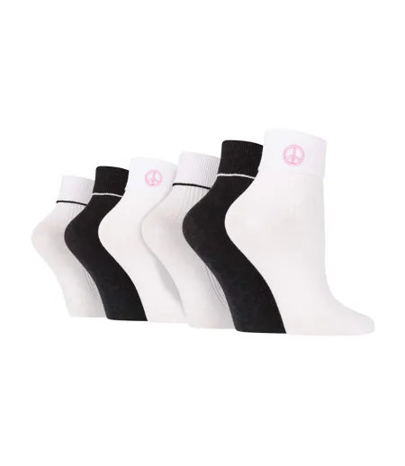 6 Pair Ladies Turn Over Lounge Socks