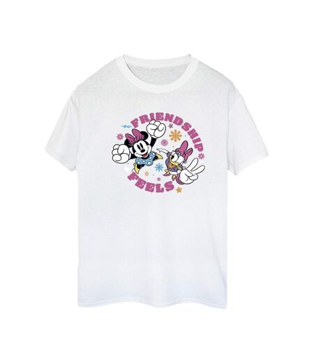Disney Femmes/Les femmes Minnie Mouse Daisy Friendship Cotton Boyfriend T-Shirt (Blanc) - UTBI38436