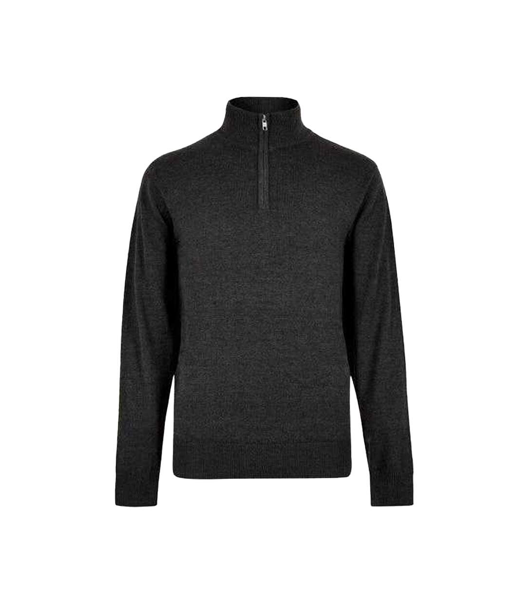 Mens Arundel Quarter Zip Sweater Top Graphite Kustom Kit-1