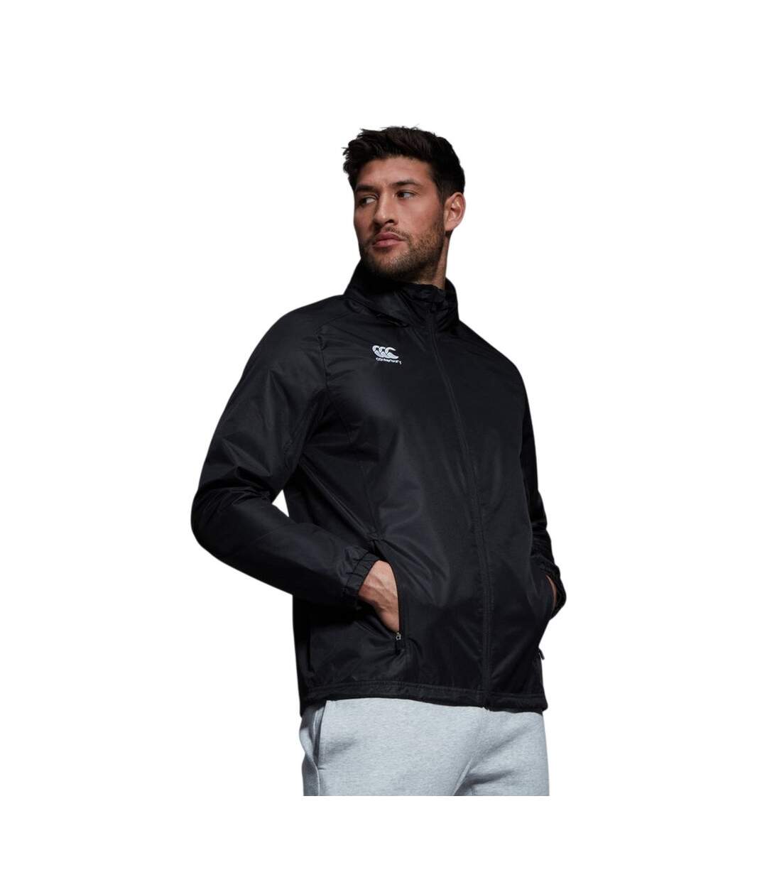 Mens Rain Vaposhield Full Zip Jacket Black Canterbury-1