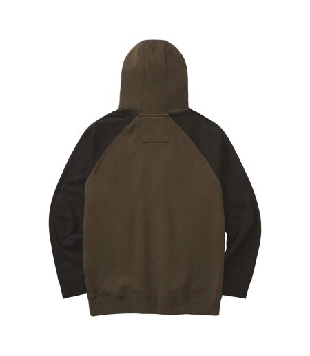 Mens Hooded Raglan Sweatshirt Army Moss Black CAT Lifestyle