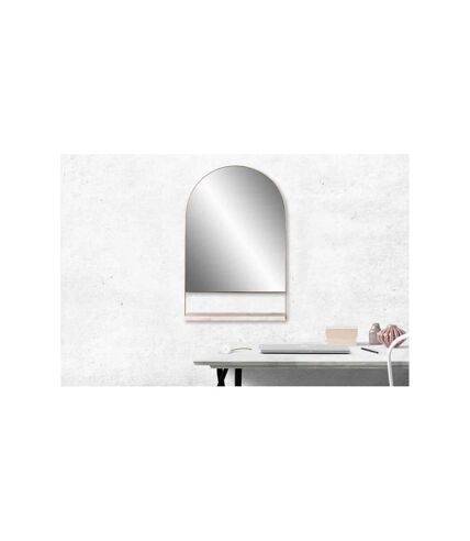 Paris Prix - Miroir Mural & étagère Design doha 69cm Blanc
