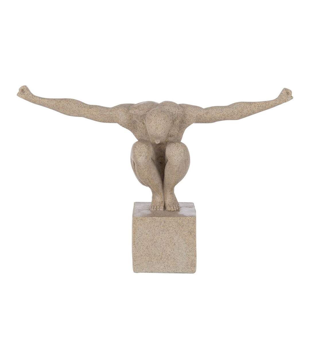Statuette Déco sur Socle Athlète 32cm Beige-1