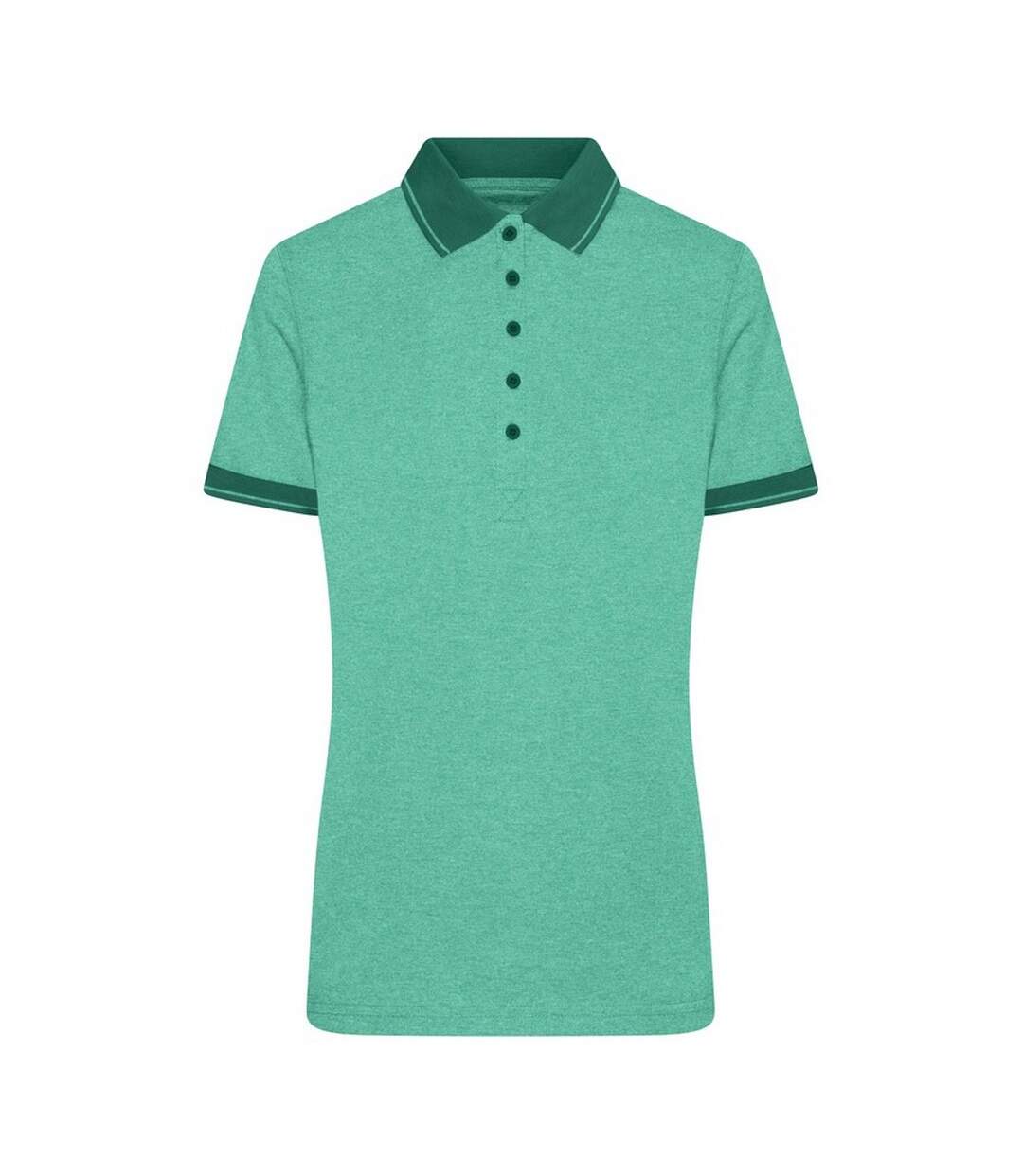Polo Femme Vert Foncé Vert Chiné James And Nicholson-1