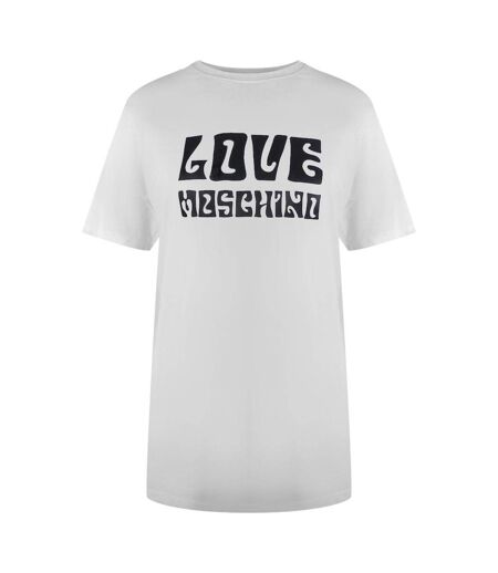 Womens/ladies Bold Logo T-shirt White Love Moschino