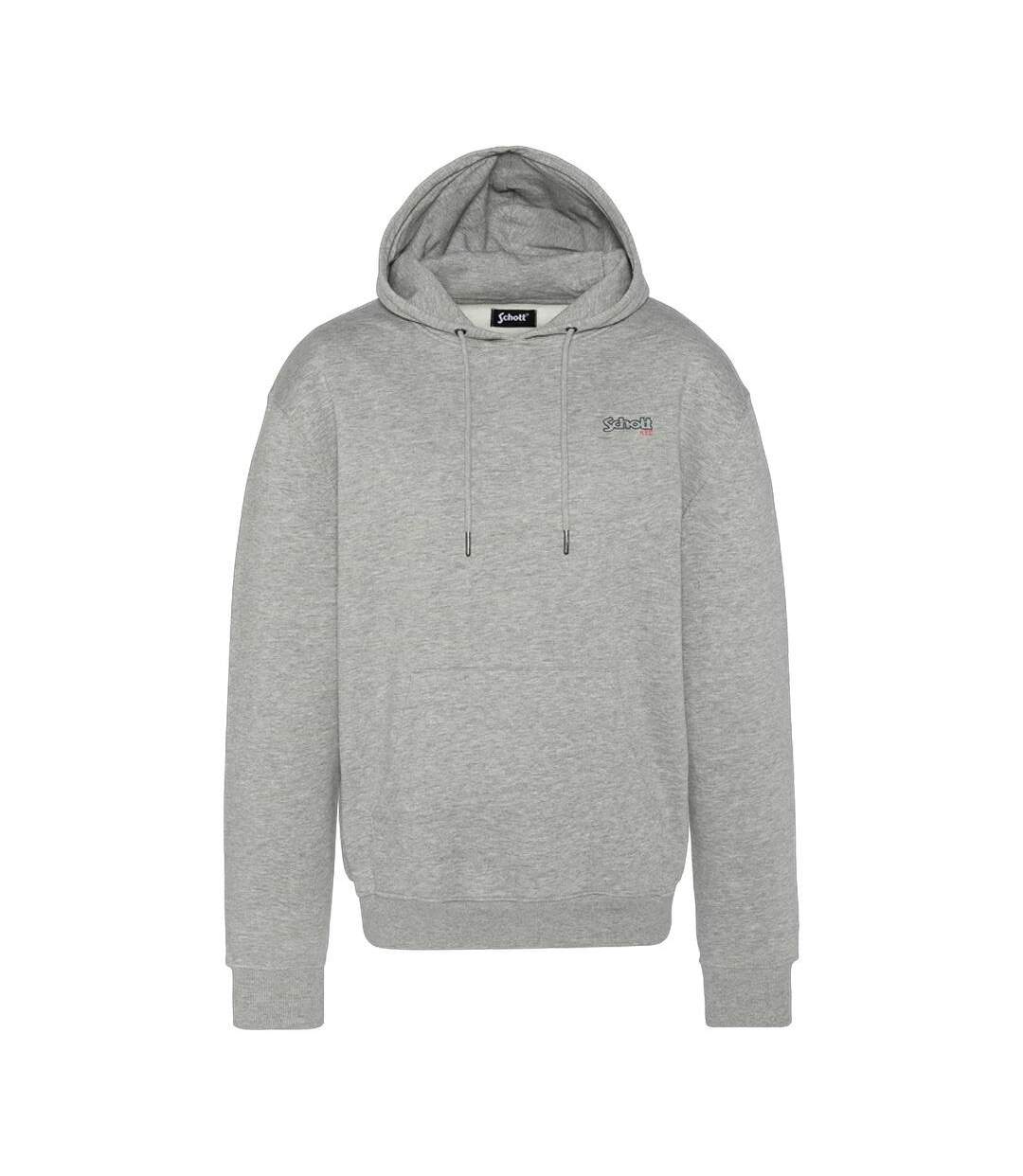 Sweat à capuche gris homme schott cap petit - l-1