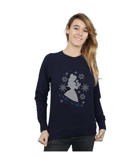 Disney Princess - Sweat BELLE WINTER SILHOUETTE - Femme (Bleu marine) - UTBI10244