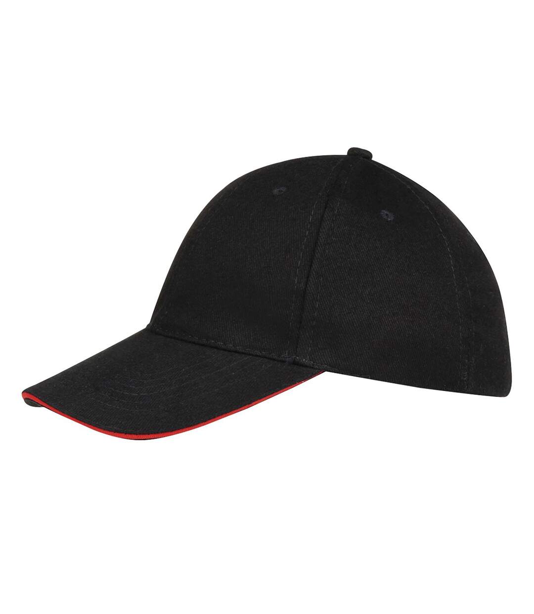 SOLS Unisex Buffalo 6 Panel Baseball Cap (Black/Red) - UTPC372-3