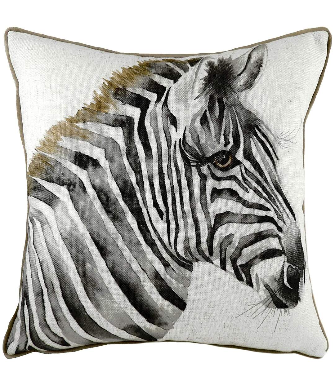 Safari zebra cushion cover one size white/brown Evans Lichfield