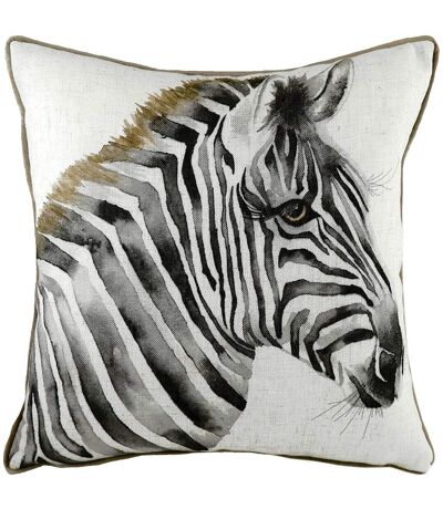 Evans Lichfield Safari Zebra Cushion Cover (White/Brown) (One Size)