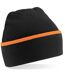 Bonnet teamwear adulte noir / orange Beechfield