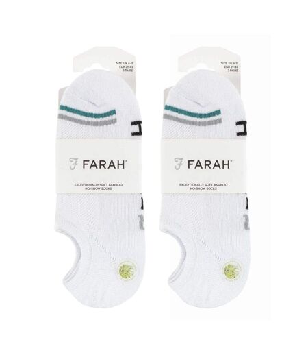 Farah - 6 Paires Chaussettes Invisibles Bambou Hommes Antidérapantes Sport