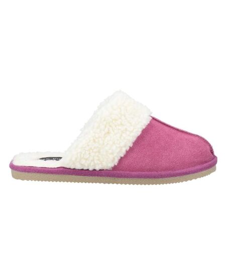 Womens/ladies Arianna Suede Slippers Pink Hush Puppies