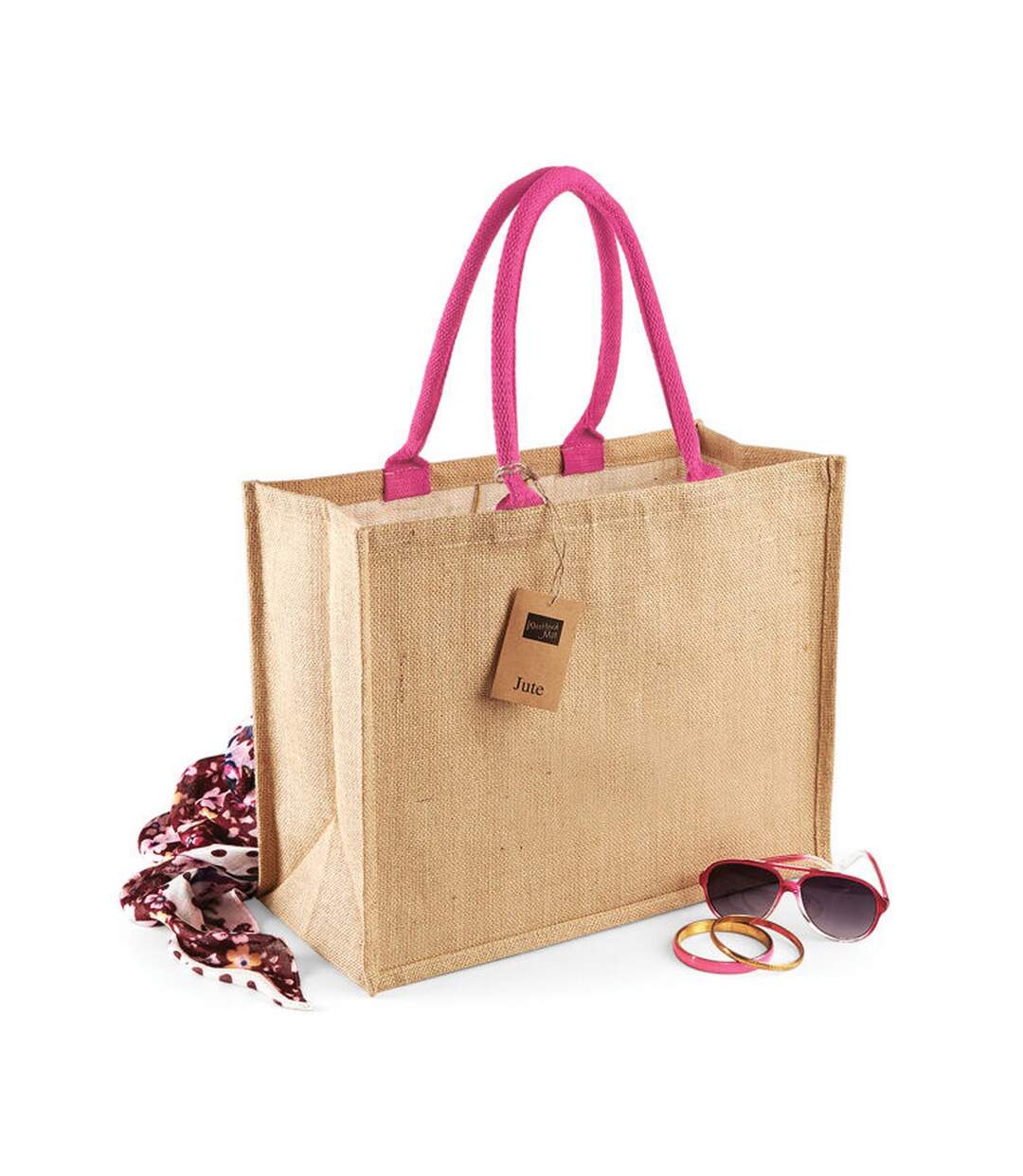 Sac de courses classic taille unique beige pâle / fuchsia Westford Mill-3