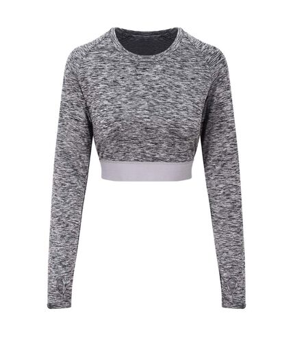 AWDis Just Cool Womens/Ladies Girlie Long-Sleeve Crop Top (Gris) - UTRW6622