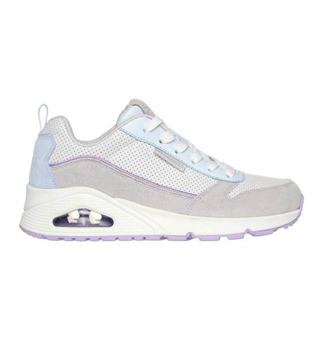 Baskets Uno Stand On Air Femme Gris Bleu Clair Skechers