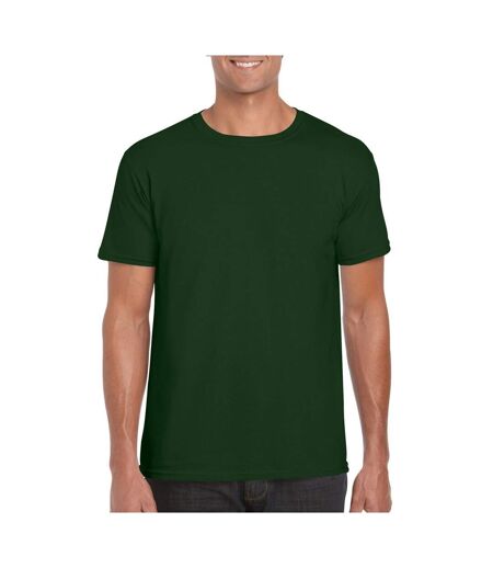 Mens soft style ringspun t shirt forest Gildan