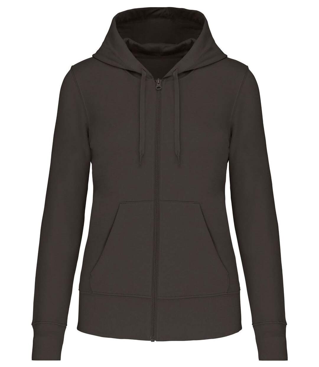 Sweat à capuche zippé écoresponsable - femme - K4031 - gris foncé-1