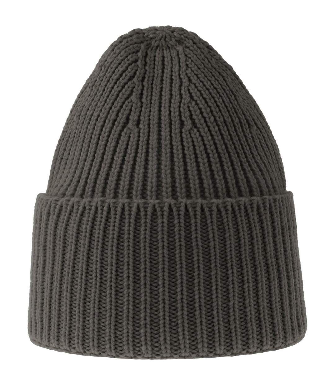 Unisex adult oak chunky knit beanie dark grey melange Atlantis-2