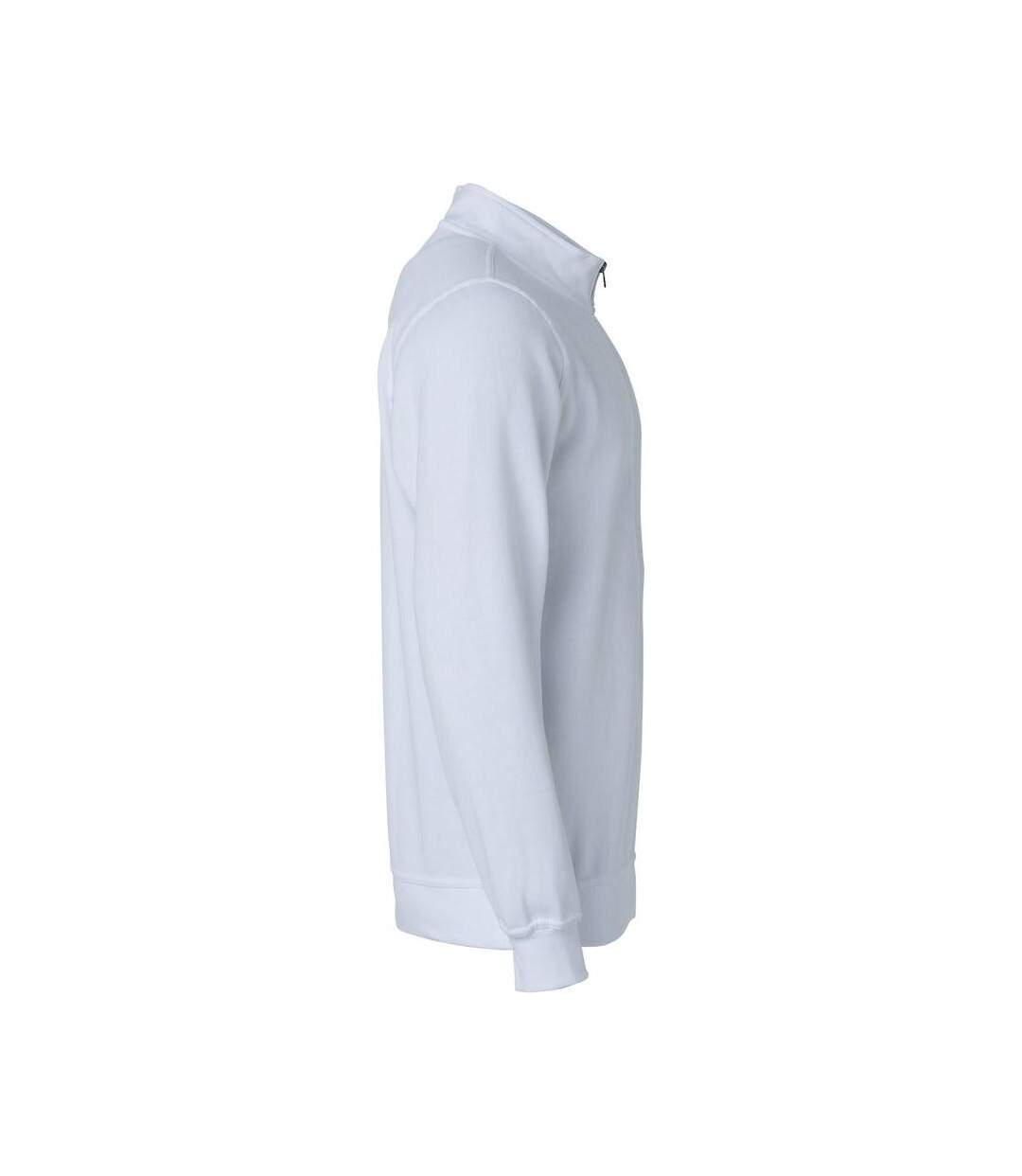 Unisex Adult Basic Half Zip Sweatshirt White Clique-4