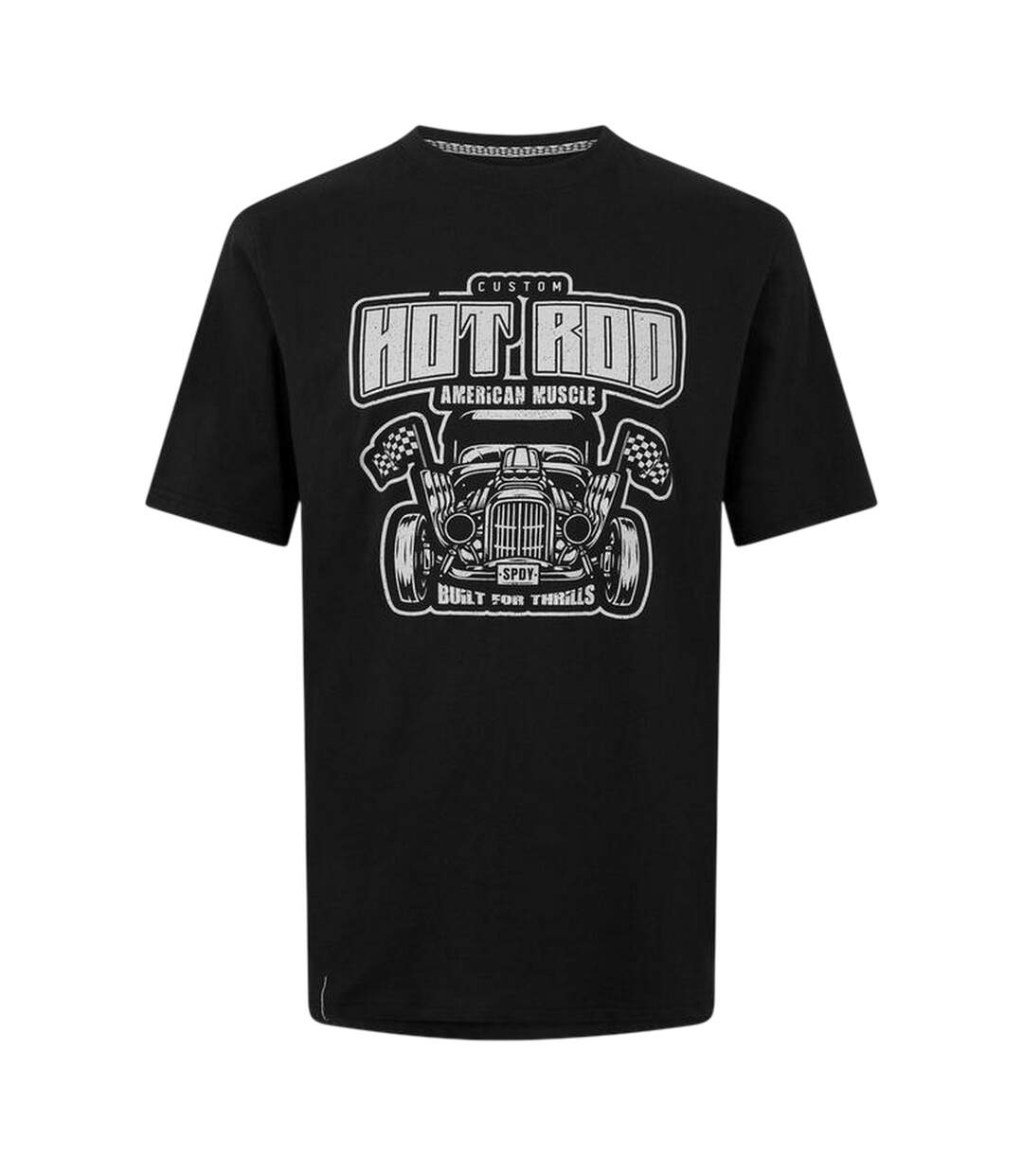 T-shirt Motif/style Voiture Hot Rod Homme Noir Threadbare-1
