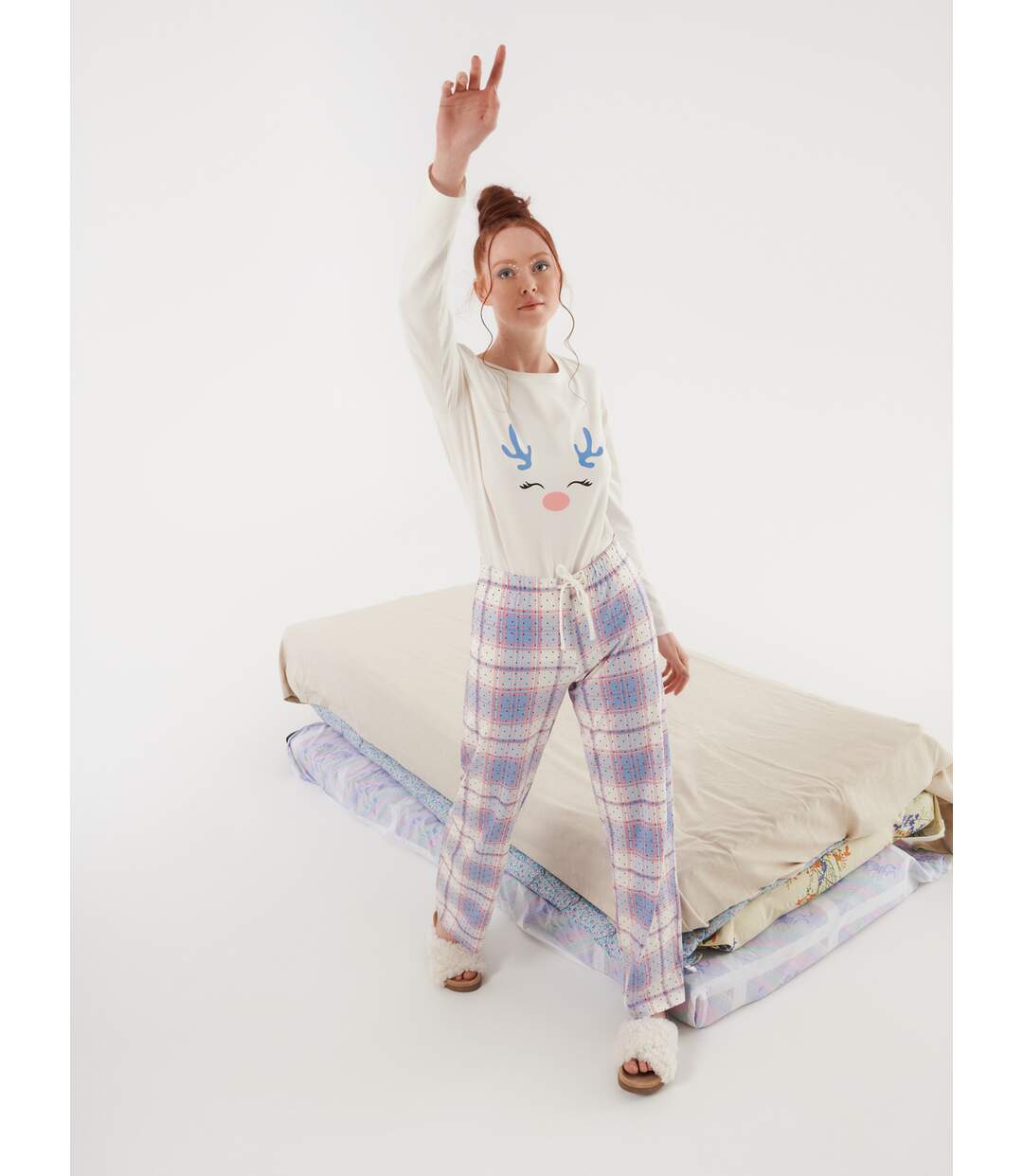 Pyjama pantalon top manches longues Holiday Lisca Cheek-2