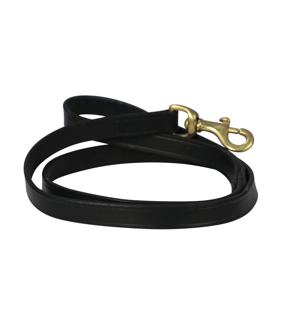 Deluxe leather padded dog lead one size black/brass Benji & Flo-1