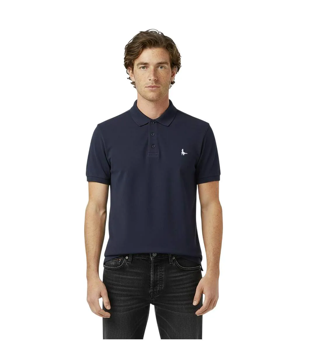 Mens Classic Embroidered Logo Polo Shirt Navy Jack Wills-4