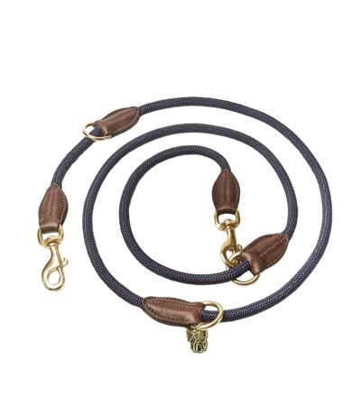 Leather dog lead one size navy Digby & Fox