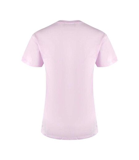 Womens/ladies Heart Cotton T-shirt Soft Pink Love Moschino
