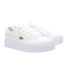 Womens/ladies Ziane Leather Platform Trainers White Gold Lacoste-4