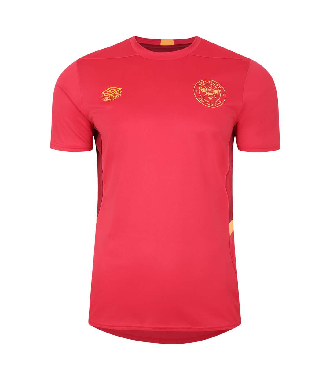 Mens 23/24 Brentford Fc Training Jersey Teaberry Deep Claret Orange Pop Umbro-1