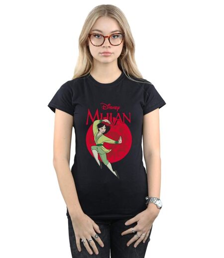 Disney Femme/Les femmes Mulan T-Shirt coton Dragon Circle (Noir) - UTBI16093